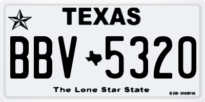 TX license plate BBV5320