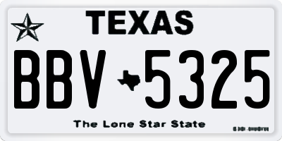 TX license plate BBV5325