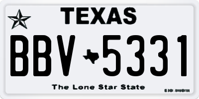 TX license plate BBV5331