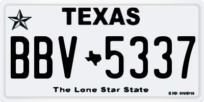 TX license plate BBV5337