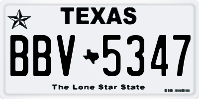 TX license plate BBV5347