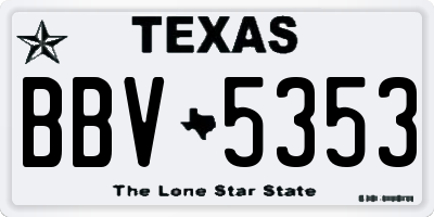 TX license plate BBV5353
