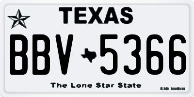 TX license plate BBV5366