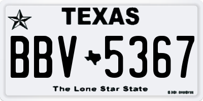 TX license plate BBV5367