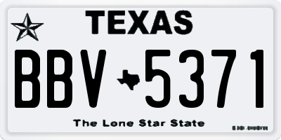 TX license plate BBV5371