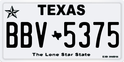 TX license plate BBV5375