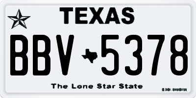 TX license plate BBV5378