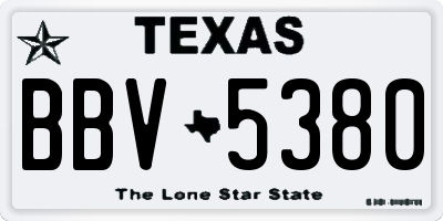 TX license plate BBV5380