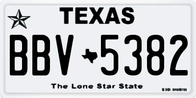 TX license plate BBV5382