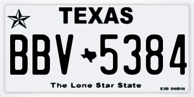 TX license plate BBV5384