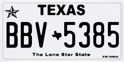TX license plate BBV5385