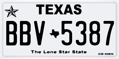 TX license plate BBV5387