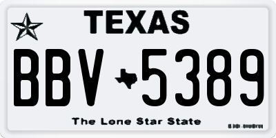 TX license plate BBV5389
