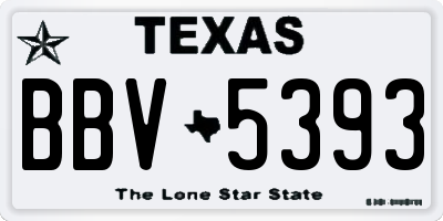 TX license plate BBV5393
