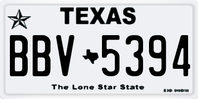 TX license plate BBV5394