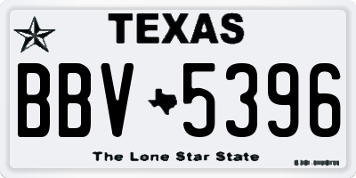 TX license plate BBV5396