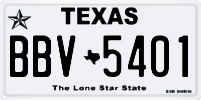 TX license plate BBV5401