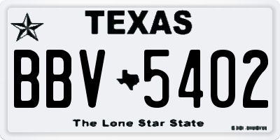 TX license plate BBV5402