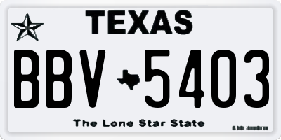 TX license plate BBV5403