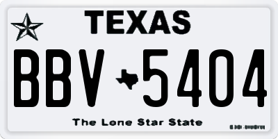 TX license plate BBV5404