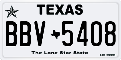 TX license plate BBV5408