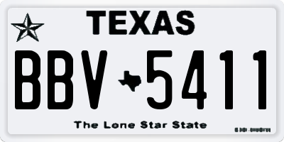 TX license plate BBV5411