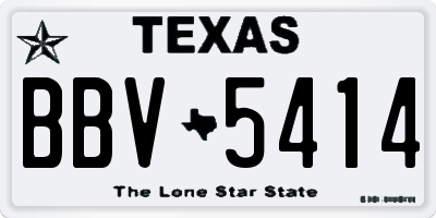TX license plate BBV5414