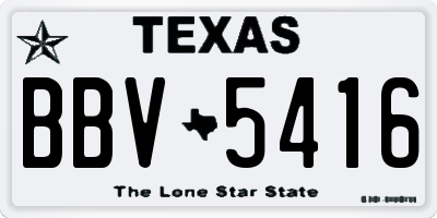 TX license plate BBV5416