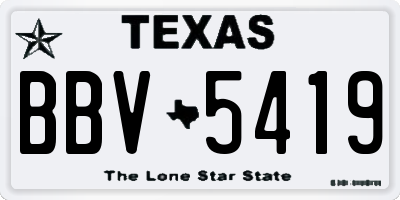 TX license plate BBV5419