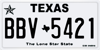 TX license plate BBV5421