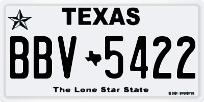 TX license plate BBV5422