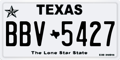 TX license plate BBV5427