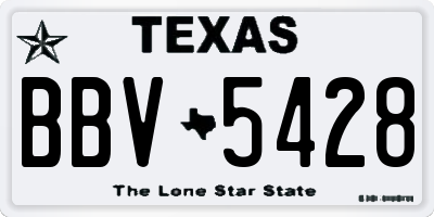 TX license plate BBV5428