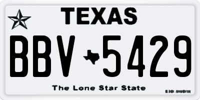 TX license plate BBV5429