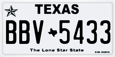 TX license plate BBV5433