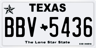 TX license plate BBV5436