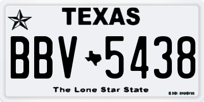 TX license plate BBV5438
