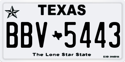 TX license plate BBV5443