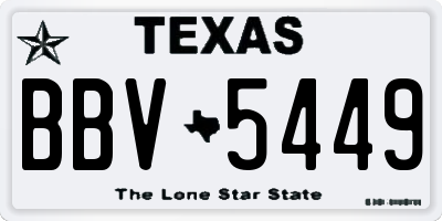TX license plate BBV5449