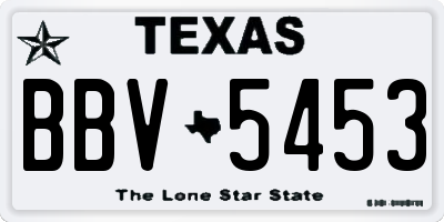 TX license plate BBV5453