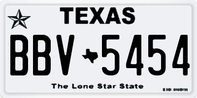 TX license plate BBV5454
