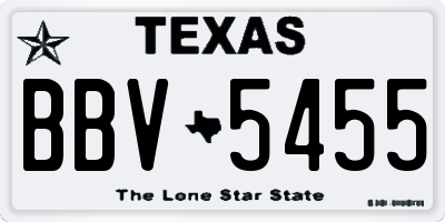 TX license plate BBV5455