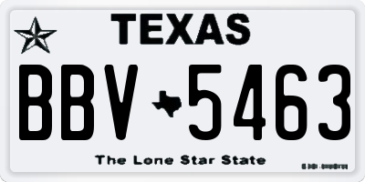 TX license plate BBV5463