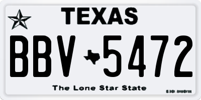 TX license plate BBV5472