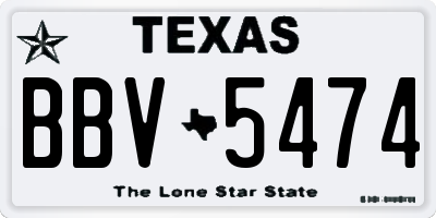 TX license plate BBV5474
