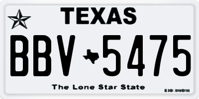 TX license plate BBV5475