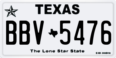 TX license plate BBV5476