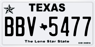 TX license plate BBV5477