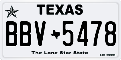 TX license plate BBV5478