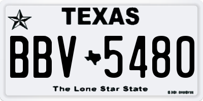 TX license plate BBV5480